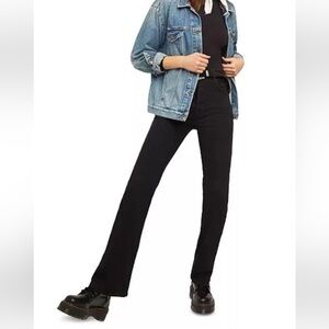 Free People NWT We the Free High Rise French Girl Black Flare Jeans